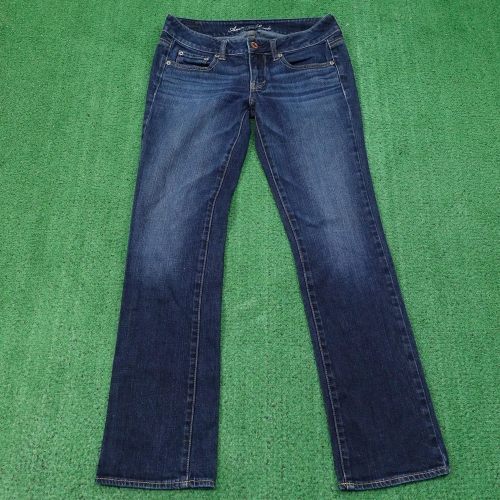 American Eagle Jeans Womens 6 Blue‎ Straight Dark Wash Stretch Denim
